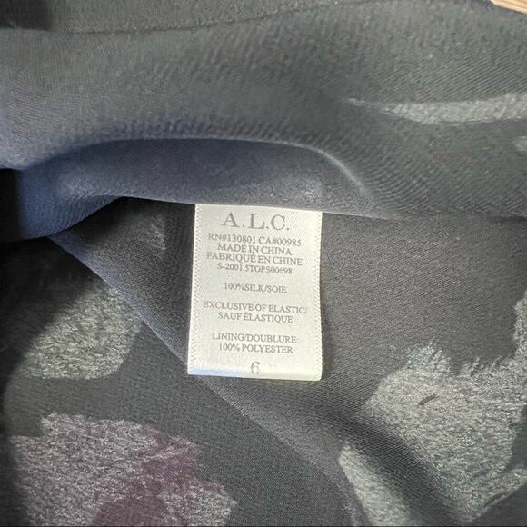 A.L.C .Black & Purple mockneck Venetia Top SZ 6 - Picture 6 of 11